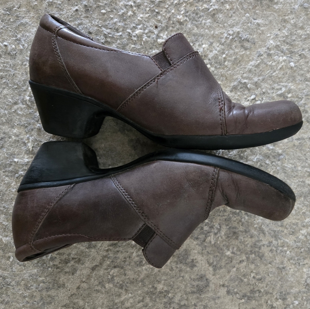 Clarks Dark Brown Heeled Shoes